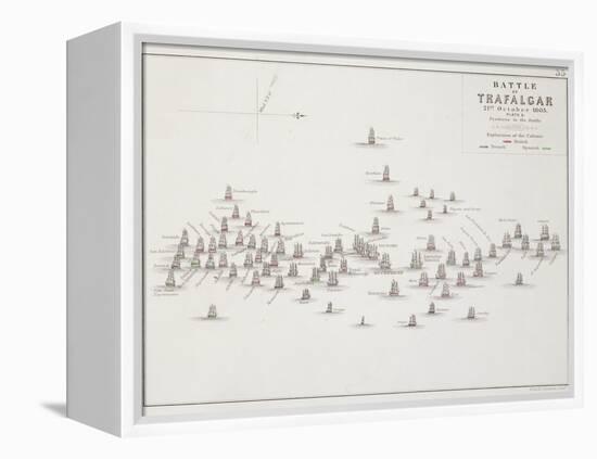 The Battle of Trafalgar, 21st October 1805, Positions in the Battle, circa 1830s-Alexander Keith Johnston-Framed Premier Image Canvas