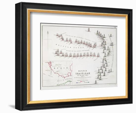 The Battle of Trafalgar, 21st October 1805, the British Breaking the French and Spanish Line-Alexander Keith Johnston-Framed Premium Giclee Print