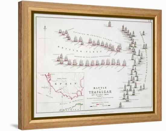 The Battle of Trafalgar, 21st October 1805, the British Breaking the French and Spanish Line-Alexander Keith Johnston-Framed Premier Image Canvas