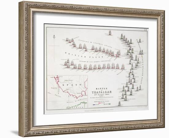 The Battle of Trafalgar, 21st October 1805, the British Breaking the French and Spanish Line-Alexander Keith Johnston-Framed Giclee Print