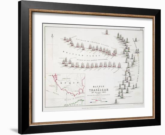 The Battle of Trafalgar, 21st October 1805, the British Breaking the French and Spanish Line-Alexander Keith Johnston-Framed Giclee Print