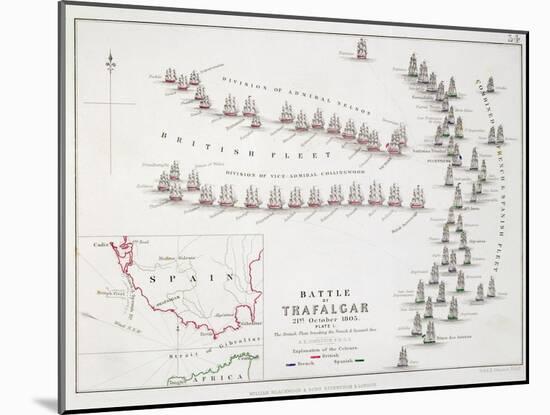 The Battle of Trafalgar, 21st October 1805, the British Breaking the French and Spanish Line-Alexander Keith Johnston-Mounted Giclee Print