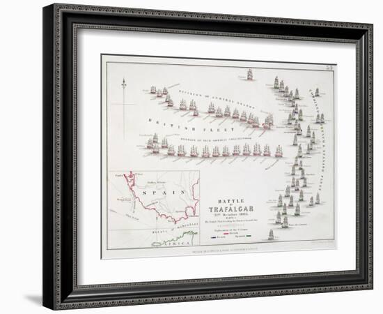 The Battle of Trafalgar, 21st October 1805, the British Breaking the French and Spanish Line-Alexander Keith Johnston-Framed Giclee Print