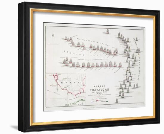 The Battle of Trafalgar, 21st October 1805, the British Breaking the French and Spanish Line-Alexander Keith Johnston-Framed Giclee Print