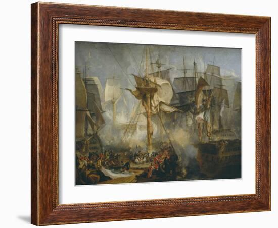 The Battle of Trafalgar, as Seen from the Mizen Starboard Shrouds of the Victory-J. M. W. Turner-Framed Giclee Print