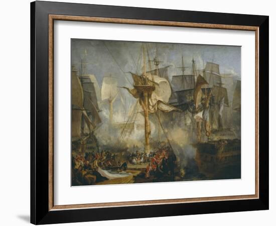 The Battle of Trafalgar, as Seen from the Mizen Starboard Shrouds of the Victory-J. M. W. Turner-Framed Giclee Print