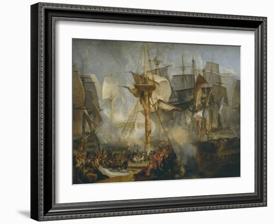 The Battle of Trafalgar, as Seen from the Mizen Starboard Shrouds of the Victory-J. M. W. Turner-Framed Giclee Print