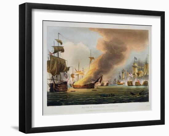 The Battle of Trafalgar, October 21st 1805, for J. Jenkins's "Naval Achievements"-Thomas Whitcombe-Framed Giclee Print