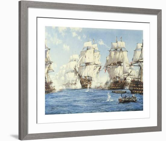 The Battle of Trafalgar-Montague Dawson-Framed Premium Giclee Print