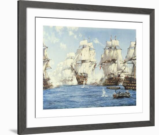 The Battle of Trafalgar-Montague Dawson-Framed Premium Giclee Print