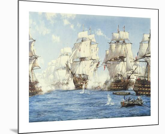 The Battle of Trafalgar-Montague Dawson-Mounted Premium Giclee Print