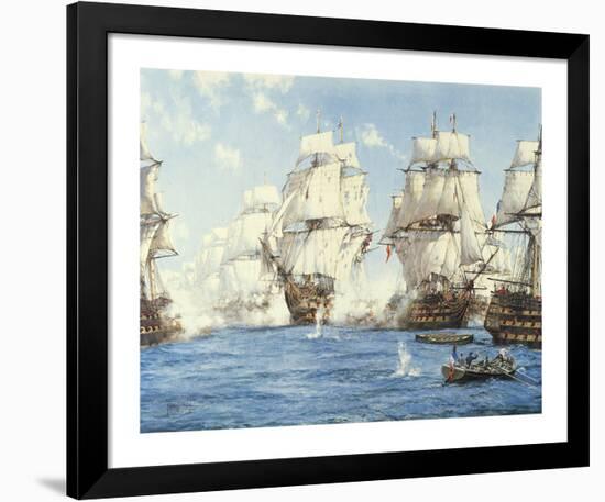 The Battle of Trafalgar-Montague Dawson-Framed Premium Giclee Print