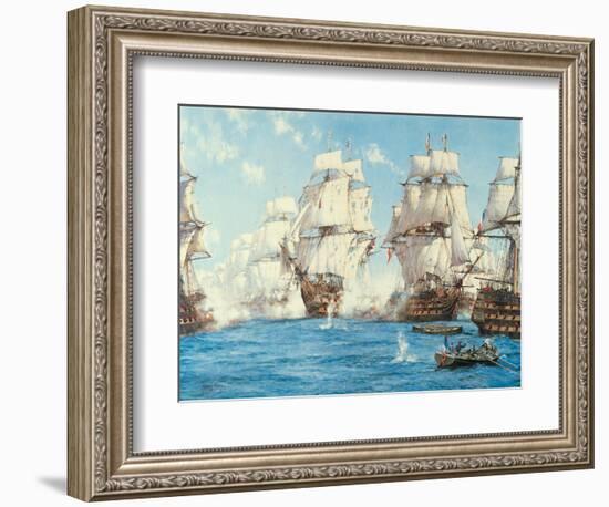 The Battle of Trafalgar-Montague Dawson-Framed Art Print