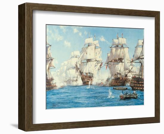 The Battle of Trafalgar-Montague Dawson-Framed Art Print