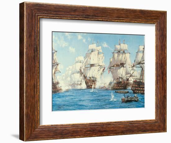 The Battle of Trafalgar-Montague Dawson-Framed Art Print