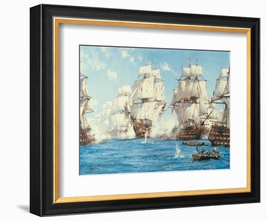 The Battle of Trafalgar-Montague Dawson-Framed Art Print