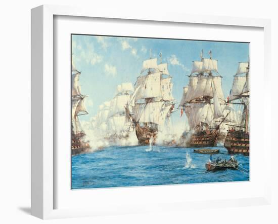 The Battle of Trafalgar-Montague Dawson-Framed Art Print