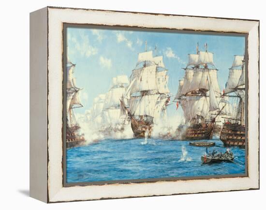 The Battle of Trafalgar-Montague Dawson-Framed Stretched Canvas