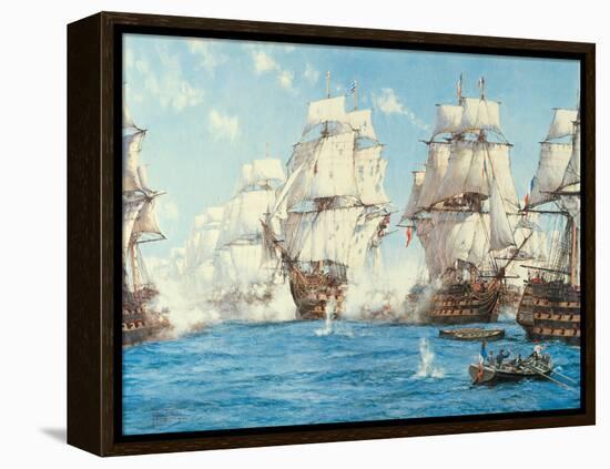 The Battle of Trafalgar-Montague Dawson-Framed Stretched Canvas