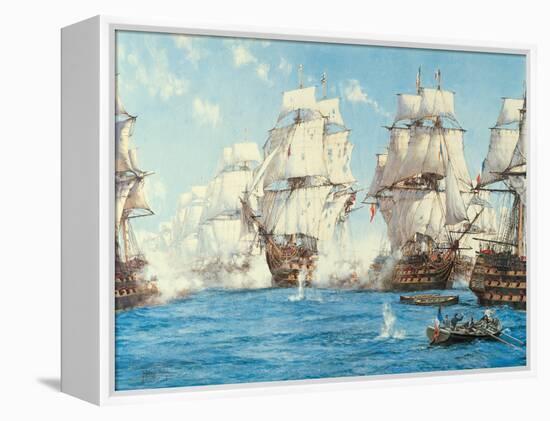 The Battle of Trafalgar-Montague Dawson-Framed Stretched Canvas