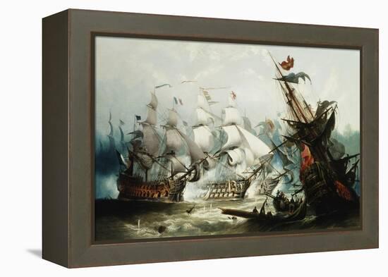 The Battle of Trafalgar-John Callow-Framed Premier Image Canvas