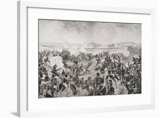 The Battle of Ulundi in 1879 Showing the Final Rush of the Zulus and the British Square-null-Framed Giclee Print