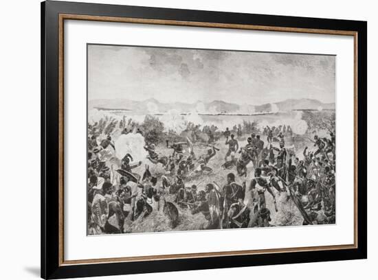 The Battle of Ulundi in 1879 Showing the Final Rush of the Zulus and the British Square-null-Framed Giclee Print