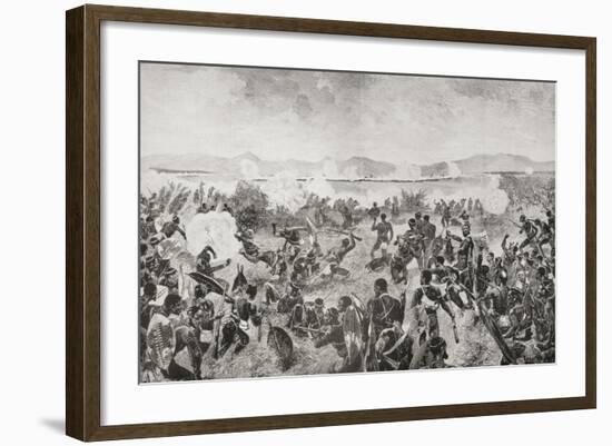 The Battle of Ulundi in 1879 Showing the Final Rush of the Zulus and the British Square-null-Framed Giclee Print