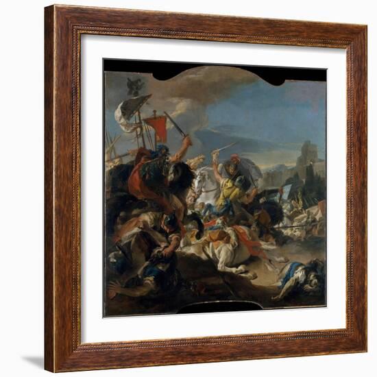 The Battle of Vercellae, 1725-29-Giovanni Battista Tiepolo-Framed Giclee Print