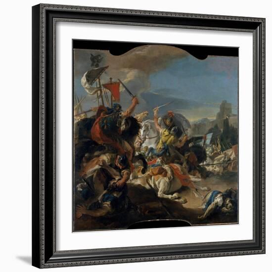 The Battle of Vercellae, 1725-29-Giovanni Battista Tiepolo-Framed Giclee Print