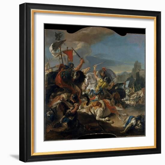 The Battle of Vercellae, 1725-29-Giovanni Battista Tiepolo-Framed Giclee Print