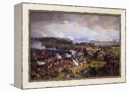 The Battle of Waterloo: British Squares Receiving the Charge of the French Cuirassiers-Felix Philippoteaux-Framed Premier Image Canvas