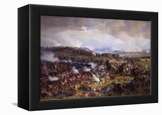 The Battle of Waterloo: British Squares Receiving the Charge of the French Cuirassiers-Felix Philippoteaux-Framed Premier Image Canvas