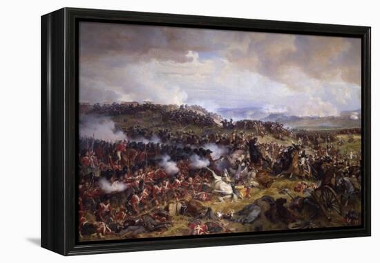 The Battle of Waterloo: British Squares Receiving the Charge of the French Cuirassiers-Felix Philippoteaux-Framed Premier Image Canvas