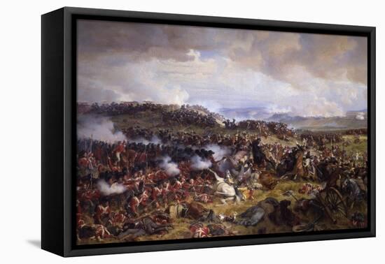 The Battle of Waterloo: British Squares Receiving the Charge of the French Cuirassiers-Felix Philippoteaux-Framed Premier Image Canvas