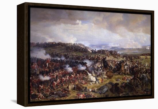 The Battle of Waterloo: British Squares Receiving the Charge of the French Cuirassiers-Felix Philippoteaux-Framed Premier Image Canvas