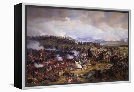 The Battle of Waterloo: British Squares Receiving the Charge of the French Cuirassiers-Felix Philippoteaux-Framed Premier Image Canvas