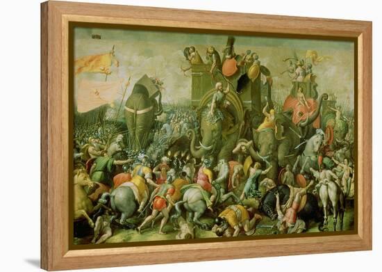 The Battle of Zama, 202 BC, 1570-80-Giulio Romano-Framed Premier Image Canvas