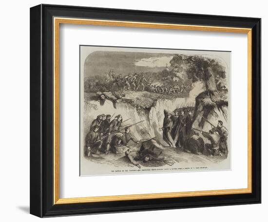 The Battle on the Volturno, the Neapolitan Troops Passing Along a Ravine-Thomas Nast-Framed Giclee Print