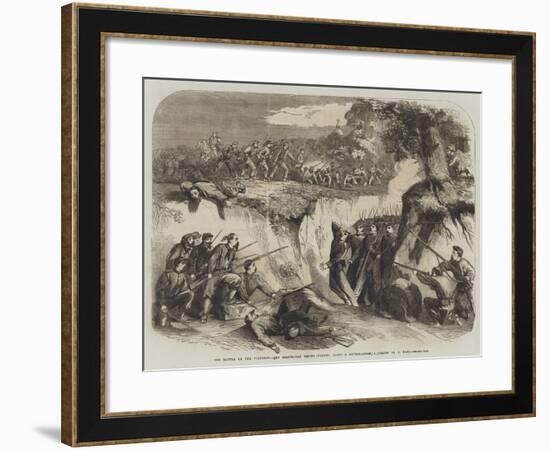 The Battle on the Volturno, the Neapolitan Troops Passing Along a Ravine-Thomas Nast-Framed Giclee Print