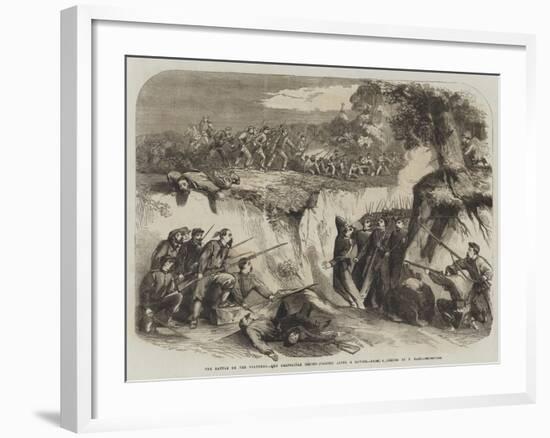 The Battle on the Volturno, the Neapolitan Troops Passing Along a Ravine-Thomas Nast-Framed Giclee Print