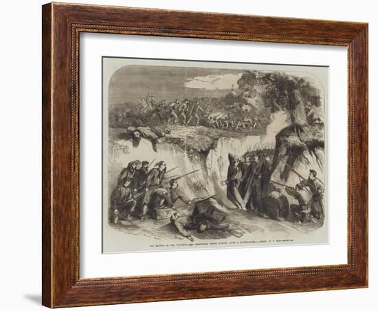 The Battle on the Volturno, the Neapolitan Troops Passing Along a Ravine-Thomas Nast-Framed Giclee Print