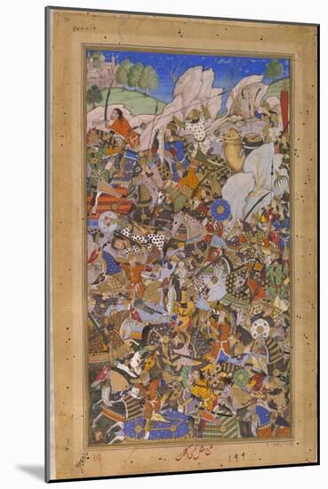 The Battle Preceding the Capture of the Fort at Bundi, Rajasthan, in 1577-Tulsi Kalan-Mounted Giclee Print