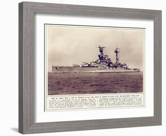 The Battleship, 'Royal Oak', from 'The Illustrated War News', Published 1st November 1939-English Photographer-Framed Giclee Print