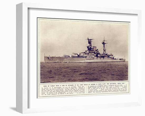 The Battleship, 'Royal Oak', from 'The Illustrated War News', Published 1st November 1939-English Photographer-Framed Giclee Print