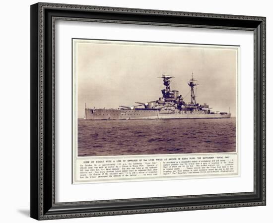 The Battleship, 'Royal Oak', from 'The Illustrated War News', Published 1st November 1939-English Photographer-Framed Giclee Print