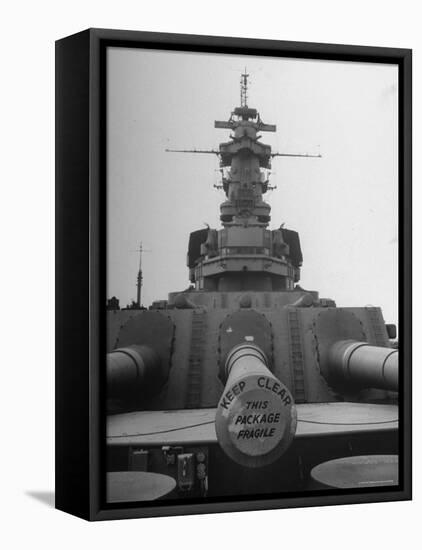 The Battleship South Dakota Resting in the Ship Storage Yard with It's Guns Sealed-Sam Shere-Framed Premier Image Canvas