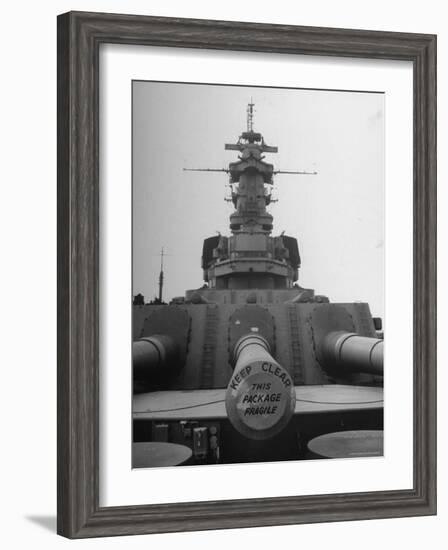 The Battleship South Dakota Resting in the Ship Storage Yard with It's Guns Sealed-Sam Shere-Framed Photographic Print