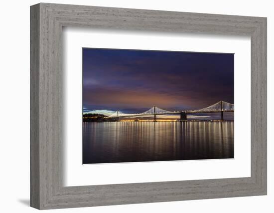 The Bay Bridge Reflects at Dawn in San Francisco, California, Usa-Chuck Haney-Framed Photographic Print