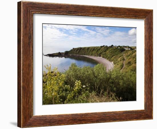 The Bay from the Clifftop at Catterline, Aberdeenshire, Scotland, United Kingdom, Europe-Mark Sunderland-Framed Photographic Print